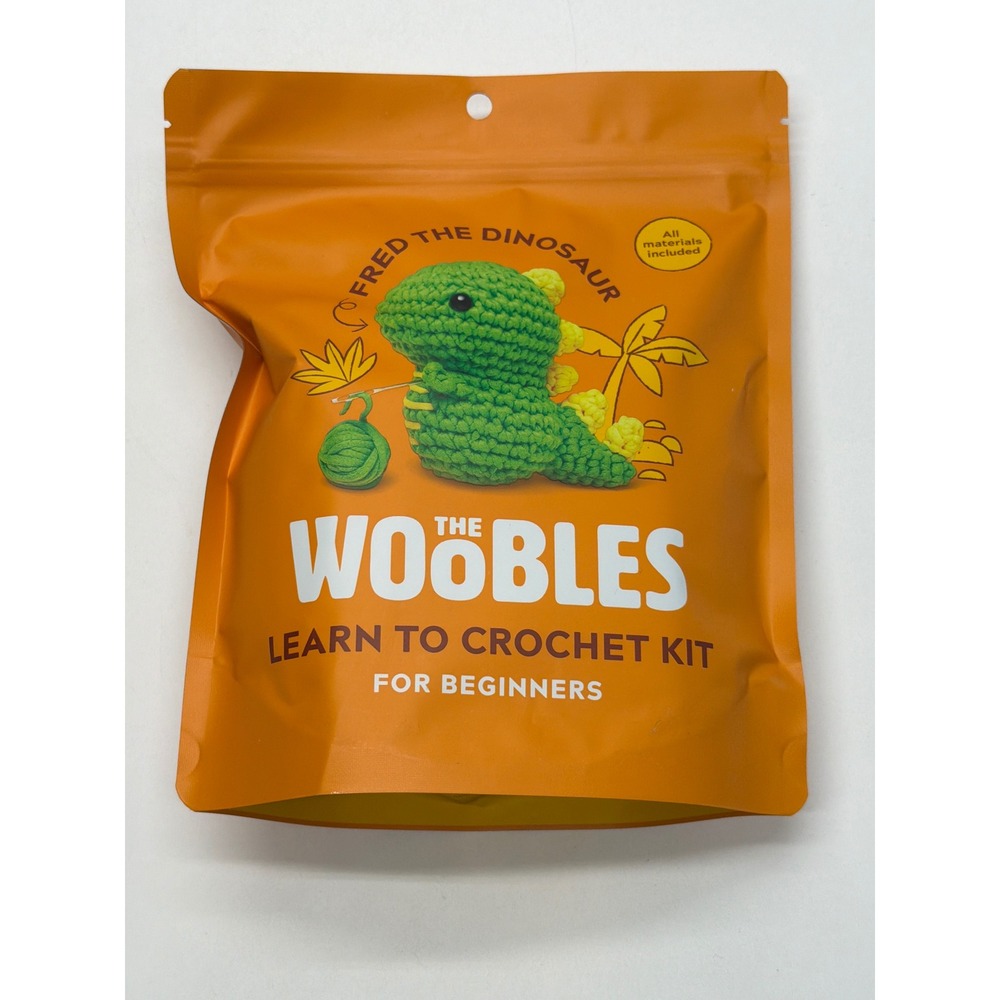 The Woobles Fred the Dinosaur Learn to Crochet Kit for Beginners DIY Amigurumi